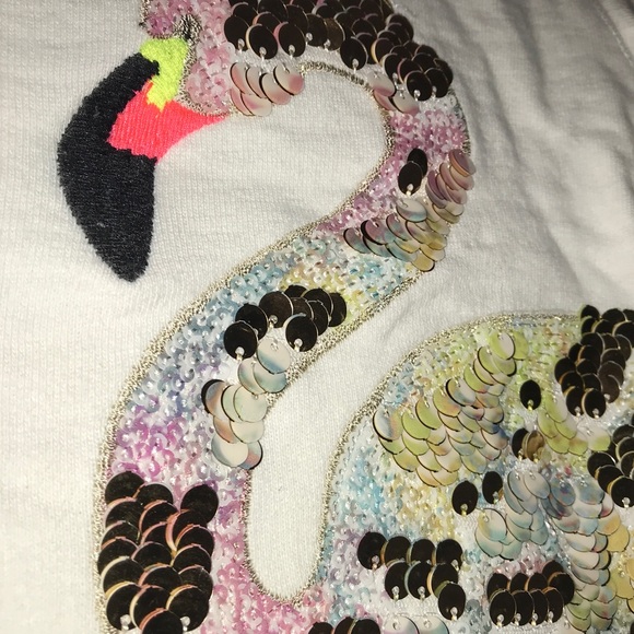 Zara Girls Sequin Flamingo Sweater Size 4 - Picture 2 of 6